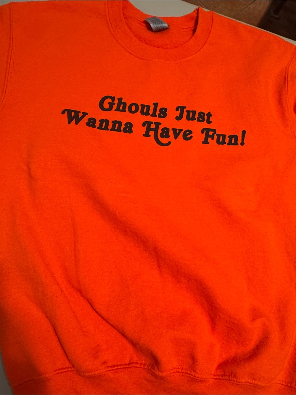 Gildan Orange Graphic 'Ghouls Just Wanna Have Fun!' Sweatshirt